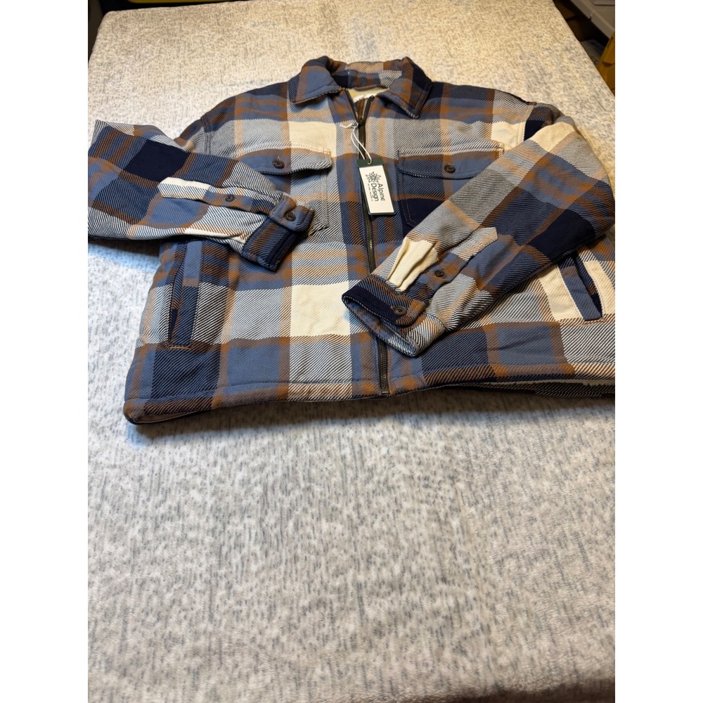 Alpine Design Women's sherpa Lined flannel Jacket Plaid Zip Front M NWT